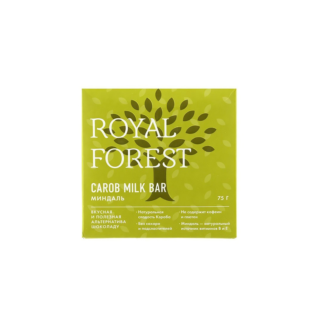 Шоколад из кэроба – миндаль Royal Forest 75 г